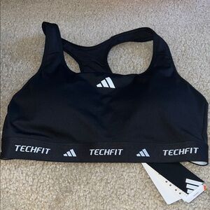 NWT Adidas Black Techfit Performance Bra